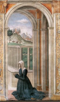 Retrato del donante Francesca Pitti Tornabuoni Florencia renacentista Domenico Ghirlandaio Pinturas al óleo